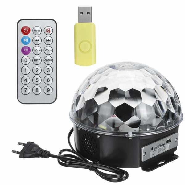 Portable Remote Control RGB Color Change Voice Control LED Disco Light Support U Disk Playback