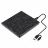 Portable USB 3.0 Black Tray Type External DVD-RW Max.24X High-speed Data Transmission for Win XP Win 7 Win 8 Win 10 Mac