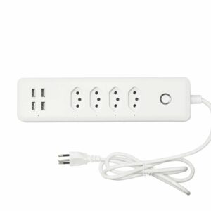 RSH Tuya Brazil WiFi Smart Power Strip with 4 Outlets 4USB Ports 1.4m Extension Cord Voice works with Alexa Google Home