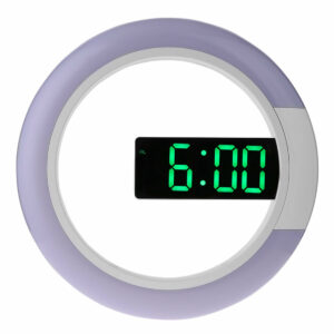 Remote Control LED Wall Clock Time or Temperature Display Ring Light Alarm Clock 7 Color Change