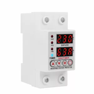 SINOTIMER SVP-918 220V 40A 63A Adjustable Self-resetting Intelligent Overvoltage and Undervoltage Protector Automatically Reset LED Dual Display