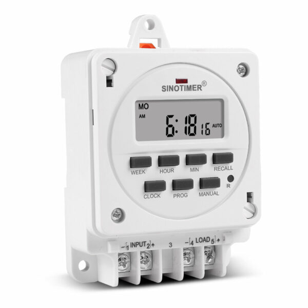 SINOTIMER TM618E AC 12V 220V Time-controlled Timer Switch No Loose Parts Built-in Battery 40HMA Switch with Mounting Base