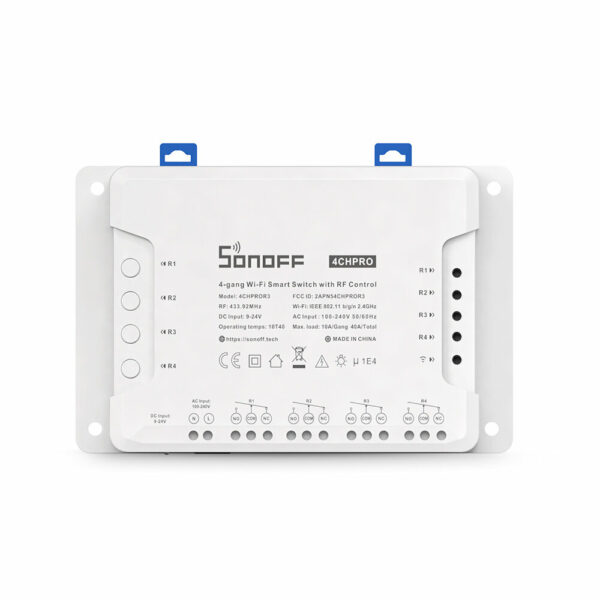 SONOFF 4CH R3 & 4CH PRO R3 AC100-240V 50/60Hz 10A 2200W 4 Gang WiFi DIY Smart Switch Inching/Self-Locking/Interlock 3 Working Mode APP Remote Control Switch Works with Alexa and Google Home