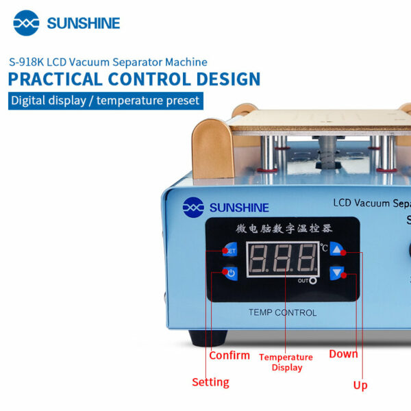 SUNSHINE SS-918k Built-in Pump Vacuum Glass LCD Screen Touch Screen Separator Machine Max 8.5 Size Mobilee Phone Disassemble Repair Tool