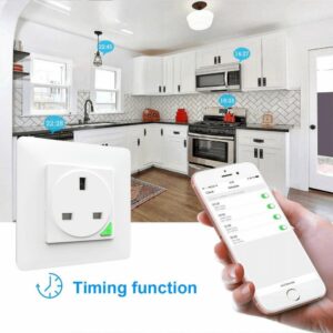 SWP86-01YG 110-240V UK Plug Tuya Smart WiFi Wall Socket Switch Work with Google Alexa