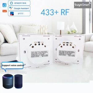 WF-ES011 WiFi+RF433 Tuya Smart EU Dual Control 1Gang Switch Works with Amazon Alexa Google Home