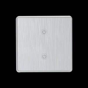 WF-WS022 100-240V 2.4 GHz Wifi 2Gang Smart Switch EU Standard Metal Frame Wire Drawing Light Control Switch