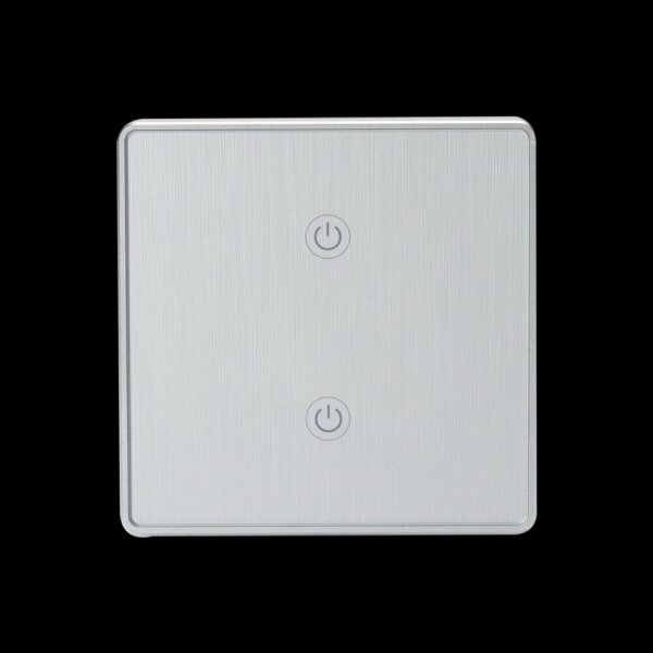 WF-WS022 100-240V 2.4 GHz Wifi 2Gang Smart Switch EU Standard Metal Frame Wire Drawing Light Control Switch