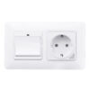 WiFi Smart Light Wall Switch Socket Outlet + 1 Gang Push Button Switch DE EU Smart Life Tuya Wireless Remote Control Work with Alexa Google Home