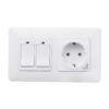 WiFi Smart Light Wall Switch Socket Outlet + 2 Gang Push Button Switch DE EU Smart Life Tuya Wireless Remote Control Work with Alexa Google Home