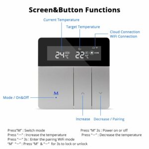 Zemismart Tuya WiFi Thermostat for Electric Heater Water Radiant Floor Heating Alexa Google Home Enable Temperature Controlled