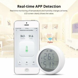 Zemismart Tuya ZB Temperature and Humidity Sensor with LCD Screen Display Real Time Monitor Smart Home Intelligent Linkage