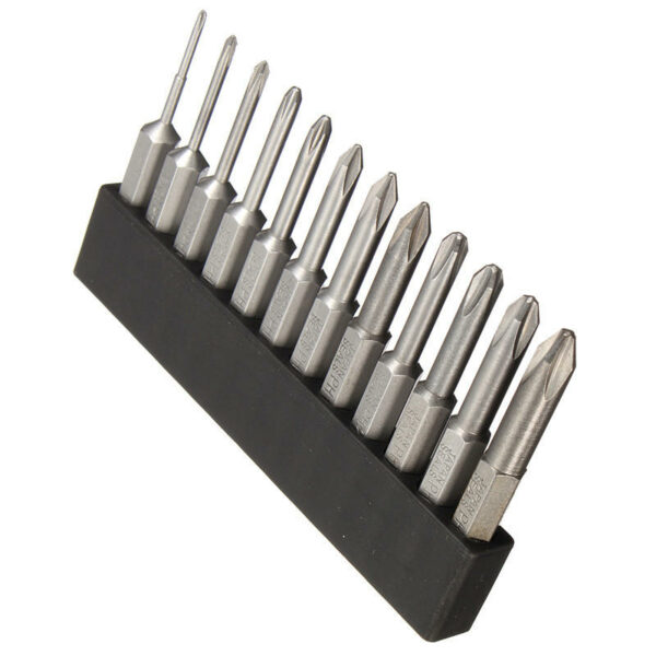 12 Sizes S2 Alloy Steel Magnetic Phillips Cross Screwdriver Bits For Electric Screwdriver Drill