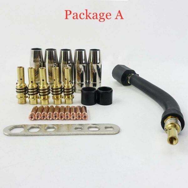 15AK Welding Torch Consumables eu Style 180A MIG Torch Nozzle Gaas Tips Guun Holder Wrench Neck for MIG Welding Machine