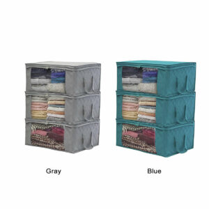 3PCS Foldable Clothes Storage Boxes Bags Ziped Organizers Closet Wardrobe