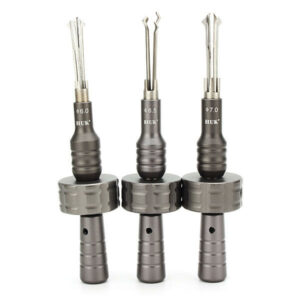 3Pcs HUK Stainless Steel Cross Lock Pick Set with CrosS-shaped Practice Padlock