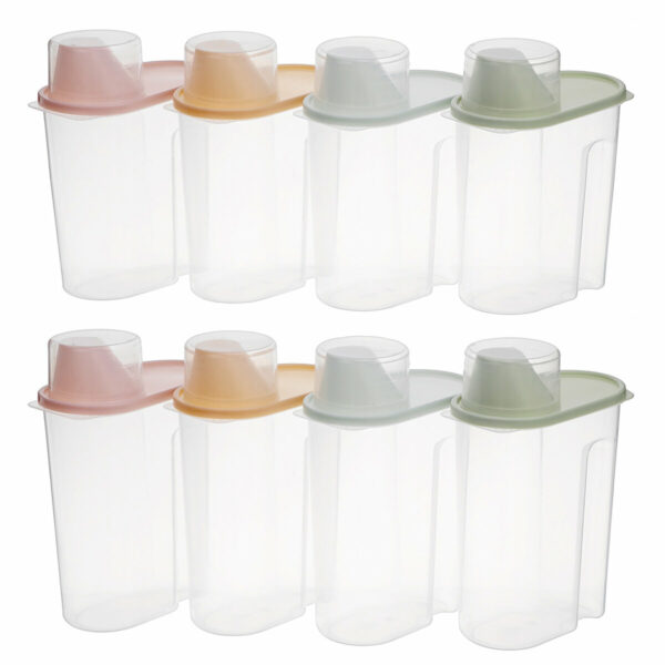 4Pcs Cereal Storage Box Plastic Rice Container Food Sealed Jar Cans Kitchen Grain Dried Fruit Snacks Storage Box