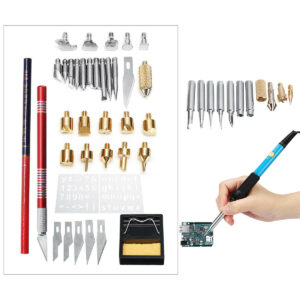 52Pcs 110V/220V 60W Electric DIY Wood Burning Pen Solder Iron Tool Carft Pyrography Kit