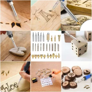 71Pcs 60W Pen Pyrography Solder Iron Tool Kit Set Adjustable Wood Burning Carving Embossing Tool