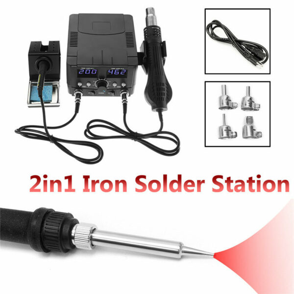 750W LCD Rework Soldering Station 8582D Electric Hot Air Gunn Heater SMD Desoldering Iron Station Solder Welding Machine