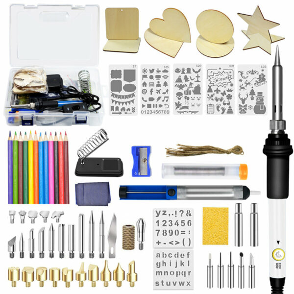 87Pcs 110V~240V 60W DIY Adjustable Temperature Electric Soldering Iron Welding Tool Kit