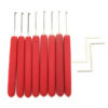 8Pcs Red Handle Kaba Lock Opener Lock Pick Tools with Transparent Practice Padlock