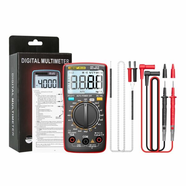 ANENG AN113C Intelligent Auto Measure Digital Multimeter 4000 Counts True RMS LCD Digital Multimeter Portable AC DC Tester Volt Voltmeter Ammeter Ohm Voltage Current Mete