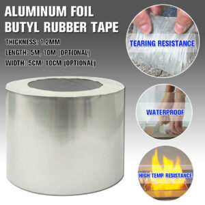 Aluminum Foil Butyl Rubber Tape Self Adhesive Waterproof Roof Pipe Marine Repair