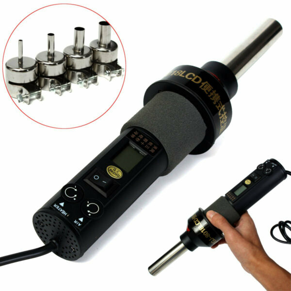 GJ-8018 200W 110V/220V Electronic LCD Heat Gun Hot Air Gun Welding Tools with 4 Nozzles