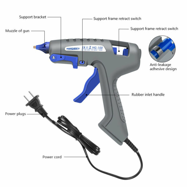 HANDSKIT 100-240V Welding Hot Melt Glue Gun Set for Soldering PCB Repair