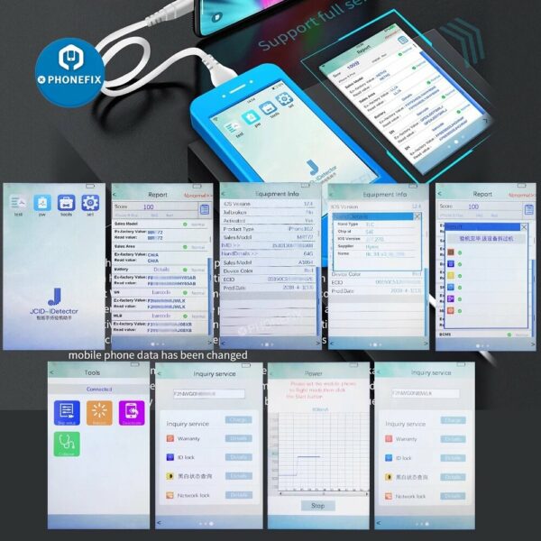 JC Detector Smartphone Failure Detector Tester Support Full Range IOS Devices for Iphone Reading Writing Underlying Data