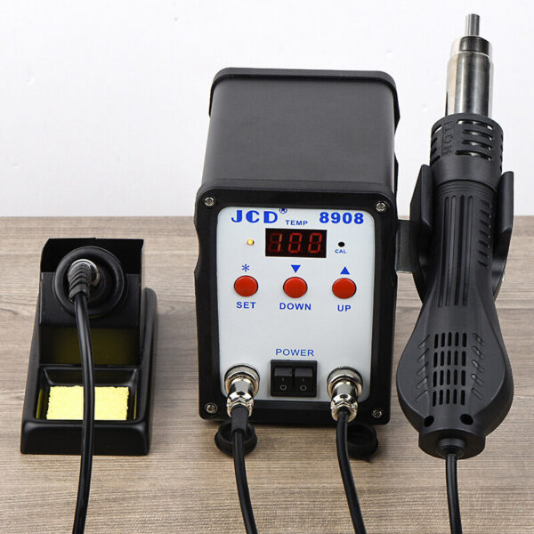 JCD 8908 2 in 1 Soldering Station SMD BGA Rework LCD Digital 750W Station Hot Air Heater Welding Repair Soldering Iron Tools