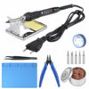 JCD 908S 80W Soldering Iron 220V 110V Temperature Adjustable LCD Soldering Iron Kit ESD Insulation Working Mat Soldering Station