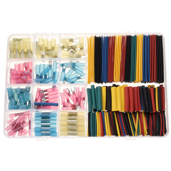 120 PCS Heat Shrink Terminal + 328 PCS Heat Shrinkable Tube With Stickers