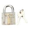 Transparent Inner Visual Padlock Practice Set with 10Pcs Unlocking Lock Pick / Key Lock Pick Tools