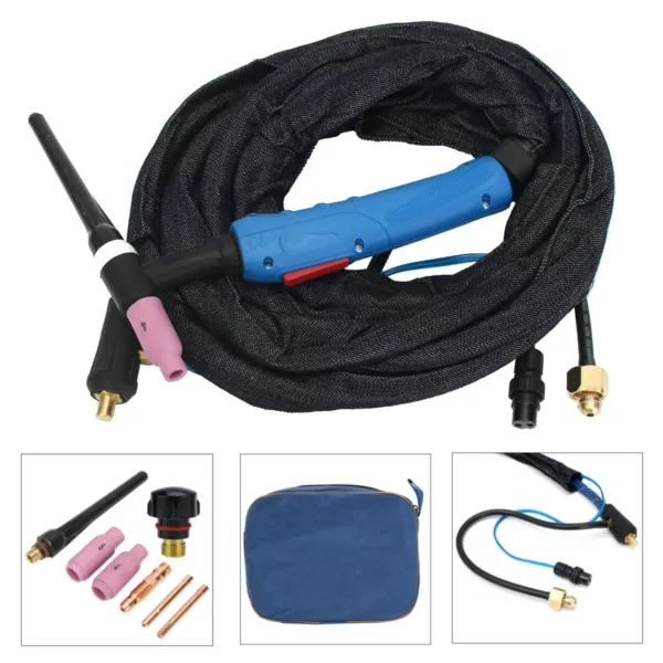 WP-17F 12Foot Air-Cool Tig Welding Torch Kit Complete Flexible Head Body Collet