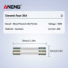 10 Pcs ANENG 6X30mm Ceramic Fuse 200mA 20A for Multimeter