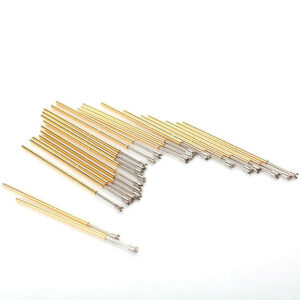 100Pcs PL75-Q2 Gold Color Spring Test Probe Instrument Dia 1.3mm Length 33.35mm Phosphor Brass Metal Spring Pressure Test Pin