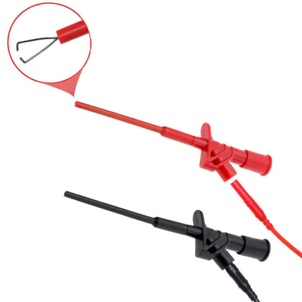 2 Pairs Red+Black DANIU P5004 Professional Insulated Quick Test Hook Clip High Voltage Flexible Testing Probe