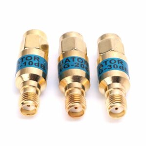 2W 0-6GHz Golden Attenuator SMA-JK Male to Female RF Coaxial Attenuator