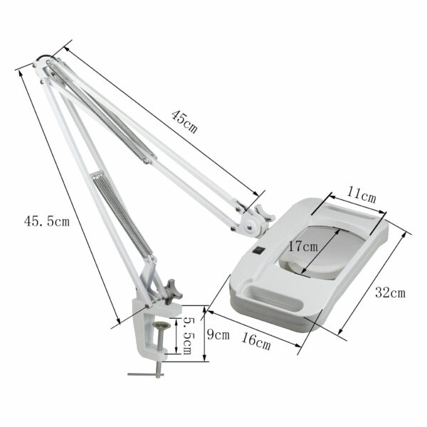 5X/10X Desktop Magnifying Glass Lifting Type with 36LED 14.4W Lamp Magnifying Glass Optical Electronic Maintenance Lamp Student