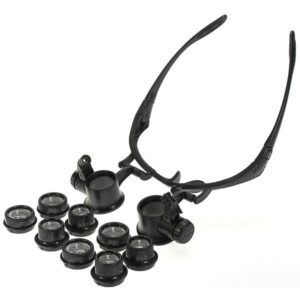 8 Lens 10x 15x 20x 25x Headbrand 2LED Magnifier Magnifying Loupe 9892G