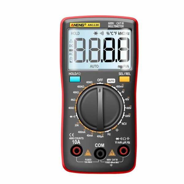 ANENG AN113E Automatic Range Digital Multimeter AC DC Voltage 4000 Counts Ammeter Voltage Tester Resistance NCV Ohm Test