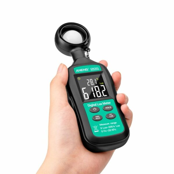 ANENG GN201 Luxmeter Digital Light Meter 200K Lux Meter Photometer UV Meter UV Radiometer Handheld Illuminometer Photometer