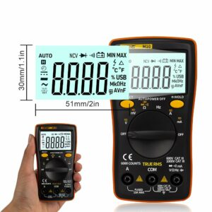 ANENG M11 Auto Digital Multimeter Backlight 6000 Counts AC/DC Transform Ohm Ammeter Resistance Battery Capacitance Temperature Test with Lead Set