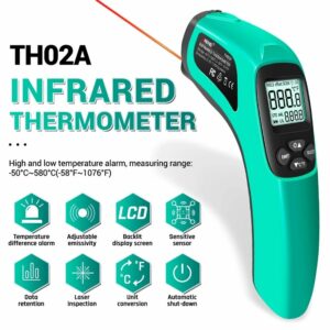 ANENG TH02A Digital Infrared Thermometer -50~580°C Laser Temperature Meter Digital LCD Laser Pyrometer IR Thermometer