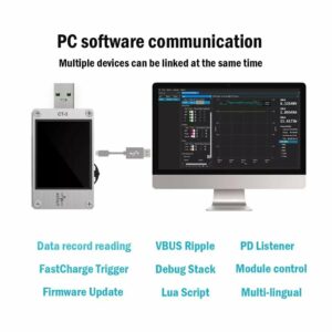 CT3 USB 3.1 Power Meter Tester Digital Multimeter Current Tester Voltage Detector Lua Interpreter Integrated DC 26V 6A AVHzY Voltmeter Ammeter