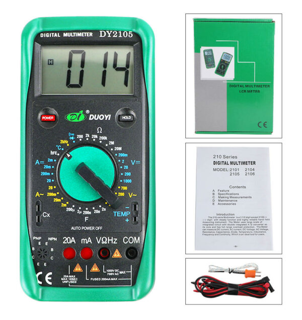 DUOYI DY2105 Multifunction Digital Multimeter Professional Multimetro Transistor Capacitor Temperature And Frequency Measurement