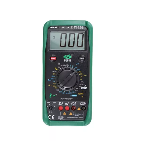 DUOYI DY2201 Digital Automotive Tester Multimeter 500-10000 RPM Dwell Angle Temperature Meter Multimetro