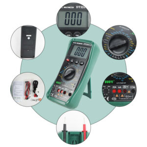 DUOYI DY2201D LCD Digital Automotive Multimeter With Speed Conversion Sensor Non-contact RPM Dwell Angle Frequency Temperature Tester